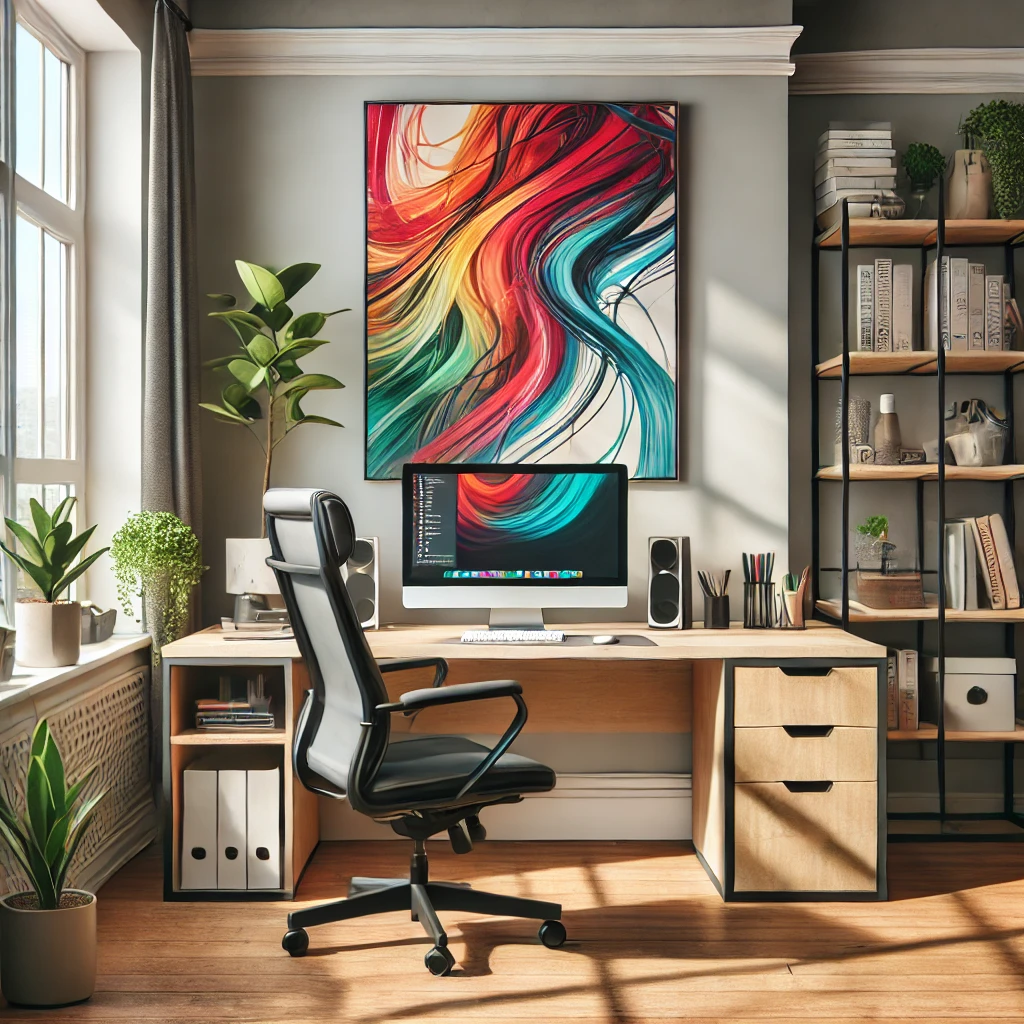 Drobės paveikslai ir namų biuras: kaip padidinti produktyvumą